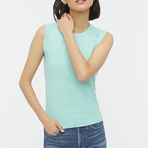 J. Crew Jackie Cotton Blend Shell Sleeveless Knit Top Coral Size M - Picture 2 of 6